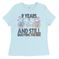 Baby Blue 9 Years And Still Enjoying The Ride Ladies Tee - Bettercallsaul