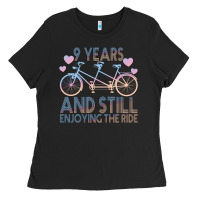 Black 9 Years And Still Enjoying The Ride Ladies Tee - Bettercallsaul