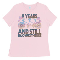 Bubblegum Pink 9 Years And Still Enjoying The Ride Ladies Tee - Bettercallsaul