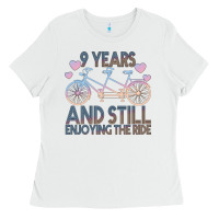 White 9 Years And Still Enjoying The Ride Ladies Tee - Bettercallsaul