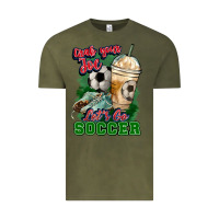Vintage Olive Grab your joe let's go Soccer Vintage Tee - HowdyJamesFarm