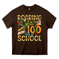 Chocolate Brown roaring in to 100 day of school Heavy Core Tee - Artiststas