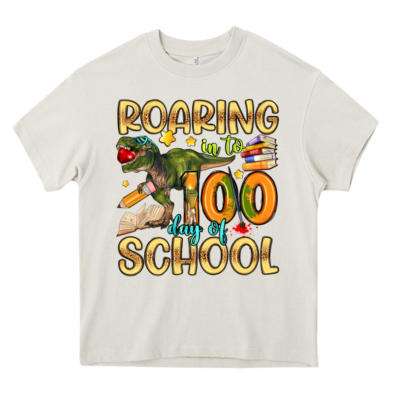 Roaring In To 100 Day Of School Heavy Core Tee by Artiststas | Teevron