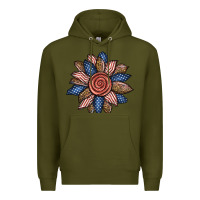 Army Green american sunflower Premium Hoodie - BundleAndBundleShop