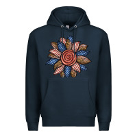 Navy american sunflower Premium Hoodie - BundleAndBundleShop