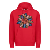 Red american sunflower Premium Hoodie - BundleAndBundleShop