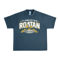Midnight Navy Roatan Honduras Souvenir Roatan Gift Travel Urban Heavy Tee - trangStudio