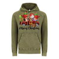 Vintage Olive merry christmas truck gnomies Vintage Hoodie - CowGirlArtShop