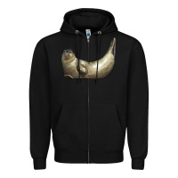 Black sea seal Zipper Hoodie - LillyAllenDesigns