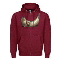 Burgundy sea seal Zipper Hoodie - LillyAllenDesigns