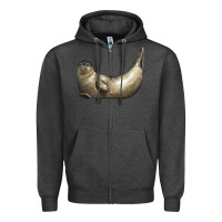 Charcoal Heather sea seal Zipper Hoodie - LillyAllenDesigns