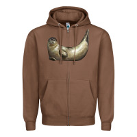 Chestnut sea seal Zipper Hoodie - LillyAllenDesigns