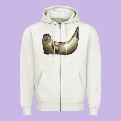 Sea Seal Zipper Hoodie Designed By Lillyallendesigns