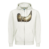 Oatmeal Heather sea seal Zipper Hoodie - LillyAllenDesigns
