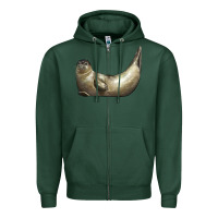 Sports Green sea seal Zipper Hoodie - LillyAllenDesigns