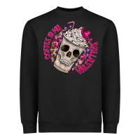 Black Coffee is my Valentine Heavyweight Sweatshirt - CowhideDigitalArt