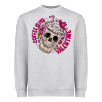 Heather Grey Coffee is my Valentine Heavyweight Sweatshirt - CowhideDigitalArt