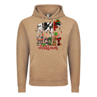 Vintage Coffee mooey christmas cow Vintage Hoodie - CowGirlArtShop