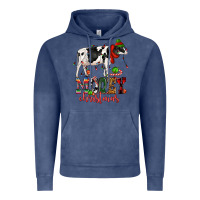 Vintage Denim mooey christmas cow Vintage Hoodie - CowGirlArtShop