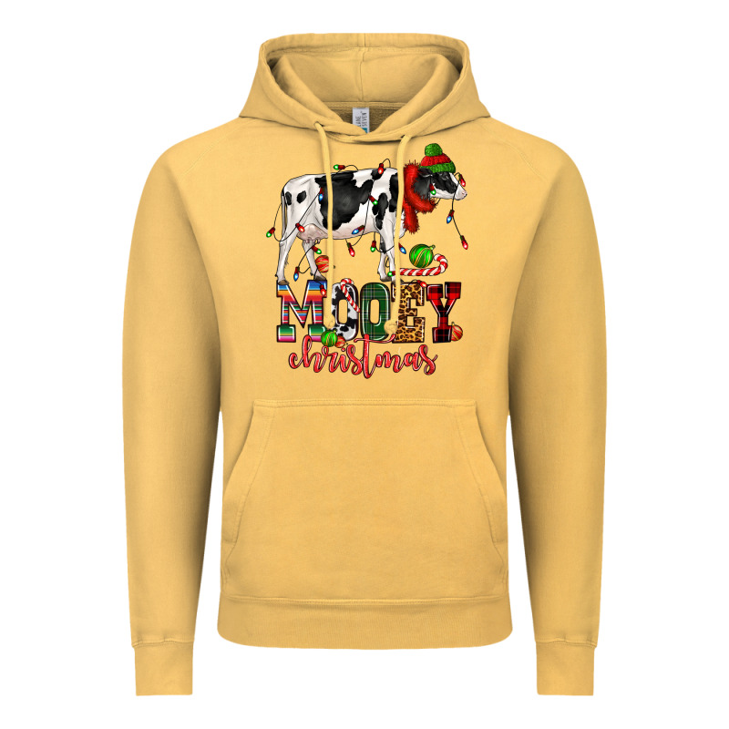 Mooey Christmas Cow Vintage Hoodie by CowGirlArtShop | Teevron