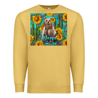 Antique Gold mama bear with sunflowers and cactus Premium Sweatshirt - Artiststas