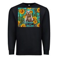 Black mama bear with sunflowers and cactus Premium Sweatshirt - Artiststas