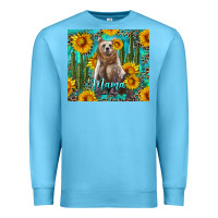 Ocean Blue mama bear with sunflowers and cactus Premium Sweatshirt - Artiststas