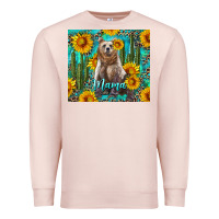 Pale Pink mama bear with sunflowers and cactus Premium Sweatshirt - Artiststas