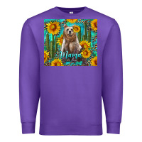 Purple mama bear with sunflowers and cactus Premium Sweatshirt - Artiststas