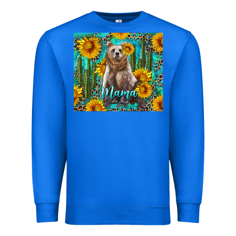 Mama Bear With Sunflowers And Cactus Premium Sweatshirt by Artiststas | Teevron