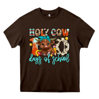 Chocolate Brown holy cow 100 days of school Heavy Core Tee - Artiststas