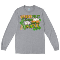 Heather Grey Safety first drink with a Nurse St. Patrick's Day Long Sleeve Tee - CowGirlArtShop