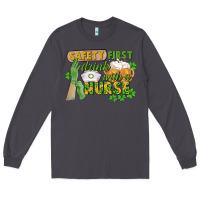 Smoke Safety first drink with a Nurse St. Patrick's Day Long Sleeve Tee - CowGirlArtShop