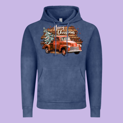 Merry Christmas Truck Vintage Hoodie Designed By Cowgirlartshop