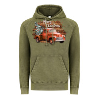 Vintage Olive merry christmas truck Vintage Hoodie - CowGirlArtShop