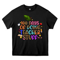 Black 100 days of doing teacher stuff Heavy Core Tee - Artiststas
