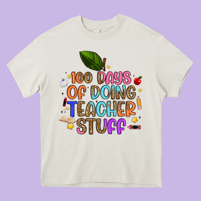 100 Days Of Doing Teacher Stuff Heavy Core Tee Designed By Artiststas