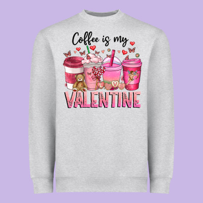 Coffee Is My Valentine Heavyweight Sweatshirt Designed By Cowhidedigitalart