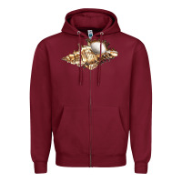 Burgundy murex snail Zipper Hoodie - LillyAllenDesigns