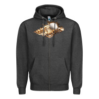 Charcoal Heather murex snail Zipper Hoodie - LillyAllenDesigns