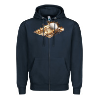 Navy murex snail Zipper Hoodie - LillyAllenDesigns