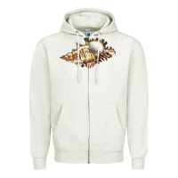Oatmeal Heather murex snail Zipper Hoodie - LillyAllenDesigns