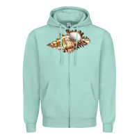 Seafoam murex snail Zipper Hoodie - LillyAllenDesigns