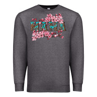 Charcoal Heather mama with cherry blossoms Premium Sweatshirt - Artiststas