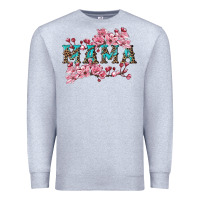 Heather Grey mama with cherry blossoms Premium Sweatshirt - Artiststas