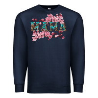 Navy mama with cherry blossoms Premium Sweatshirt - Artiststas