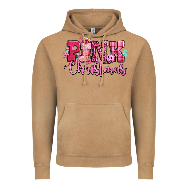 Pink Christmas Vintage Hoodie by CowGirlArtShop | Teevron