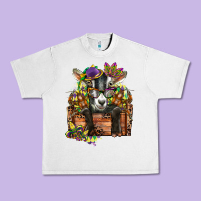 Mardi Gras Goat Urban Heavy Tee Designed By Cowgirlartshop