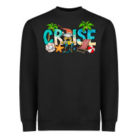 Black Cruise Life Heavyweight Sweatshirt - CowhideDigitalArt