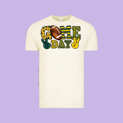 Game Day Yellow And Green Team Color Vintage Tee Designed By Howdyjamesfarm